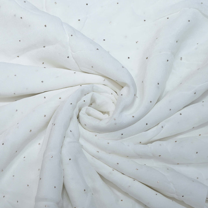 Chinon Chiffon Mukaish Hand Work Fabrics