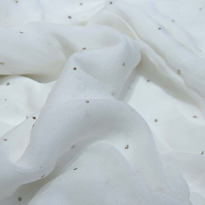 Chinon Chiffon Mukaish Hand Work Fabrics