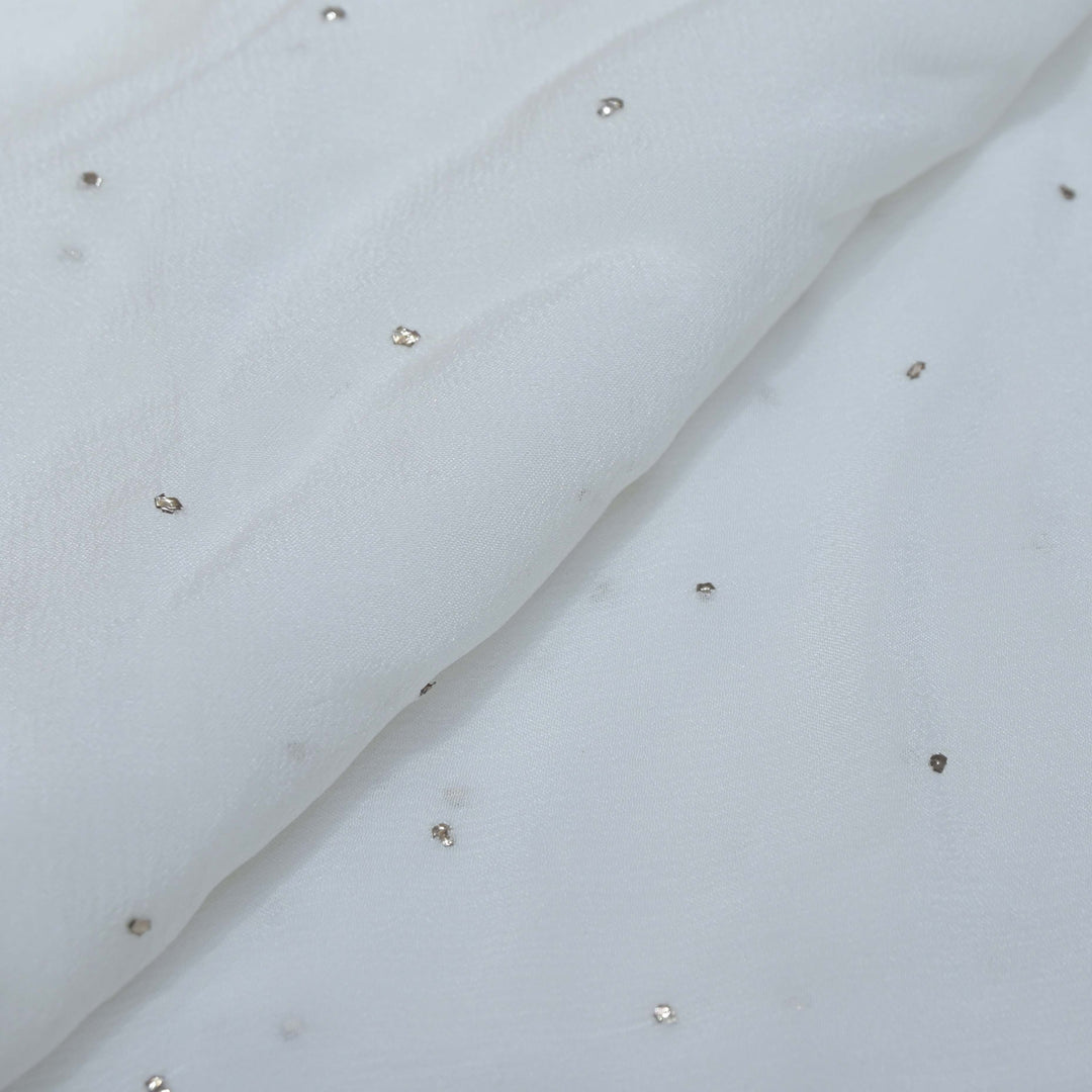 Chinon Chiffon Mukaish Hand Work Fabrics