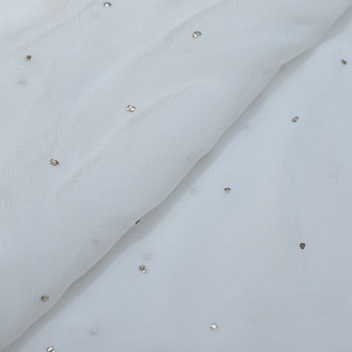 Chinon Chiffon Mukaish Hand Work Fabrics