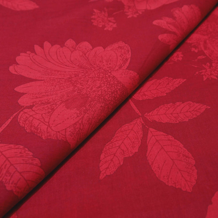 Love Red Cotton Printed Fabric