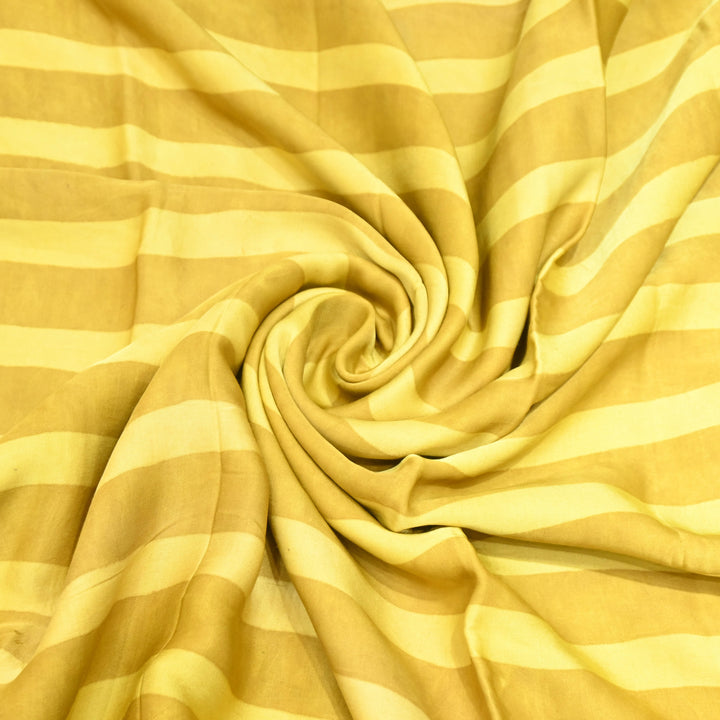 Mustard Modal Satin Fabric in Digital Print