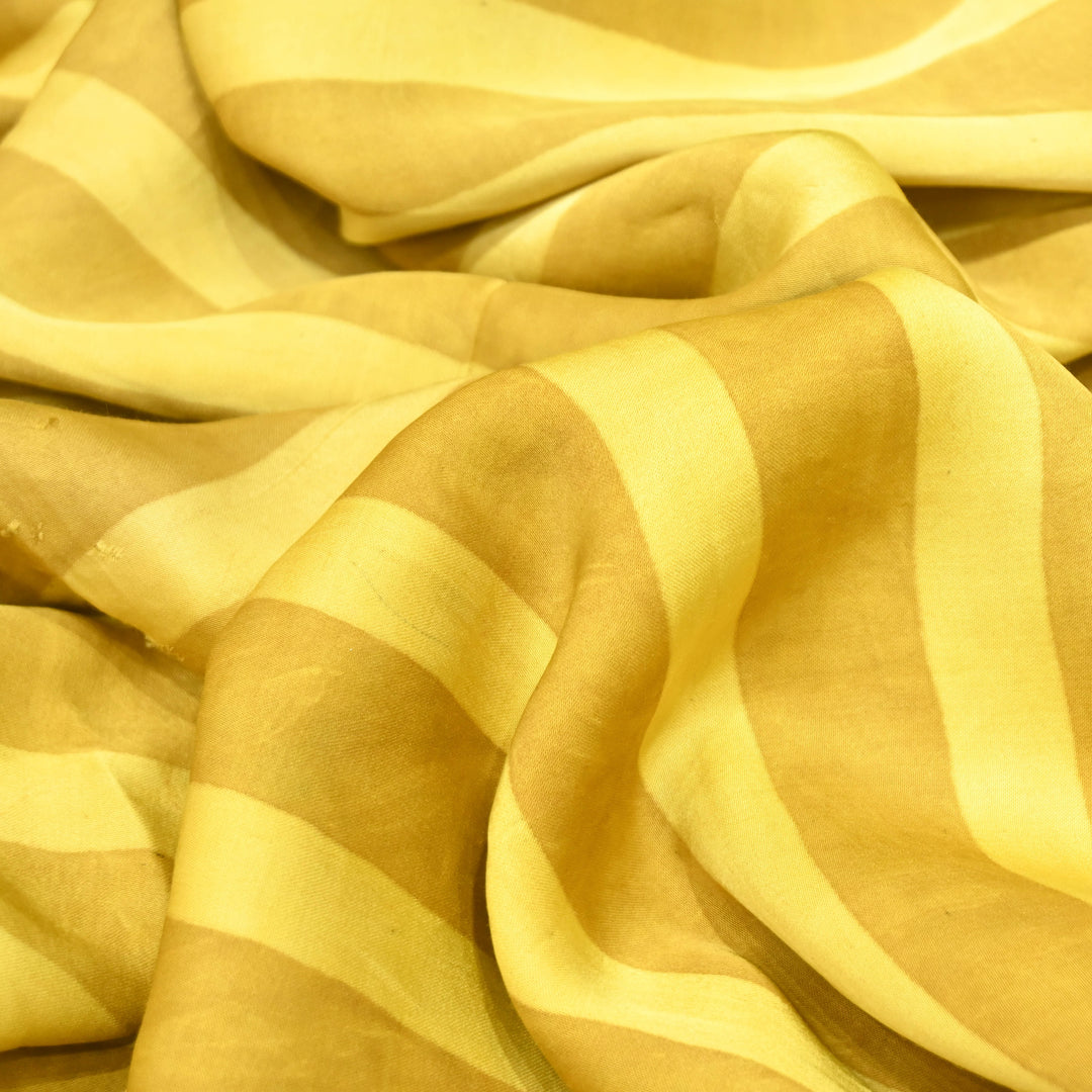 Mustard Modal Satin Fabric in Digital Print