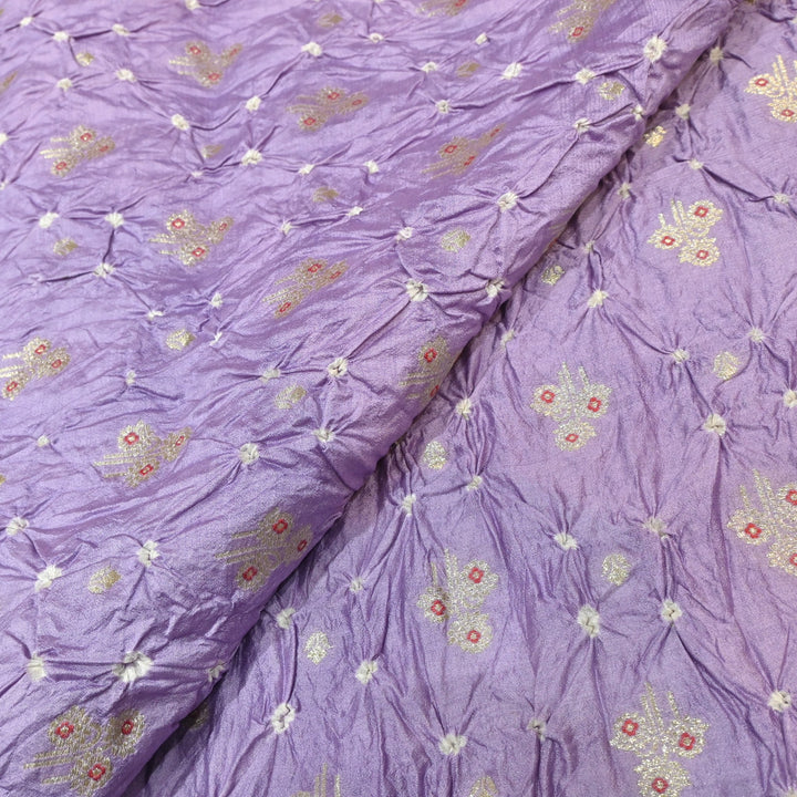 Pure Chiniya Silk Meena Zari And Hand Bandhani Fabrics