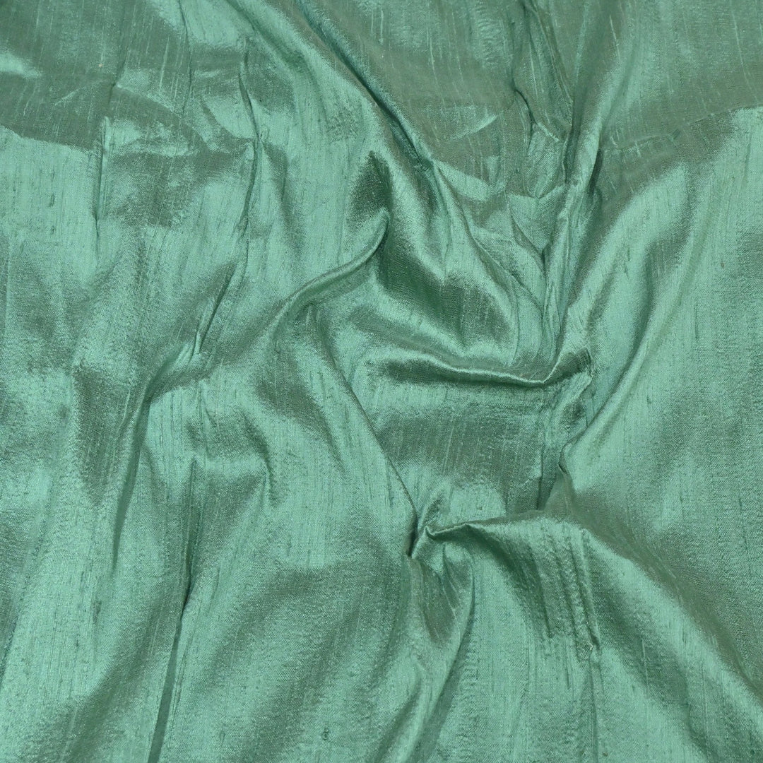 Greyish Teal Colour 100gm Pure Raw Silk Fabrics