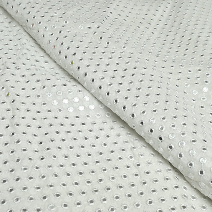 Viscose Georgette Mirror Embroidery Fabrics