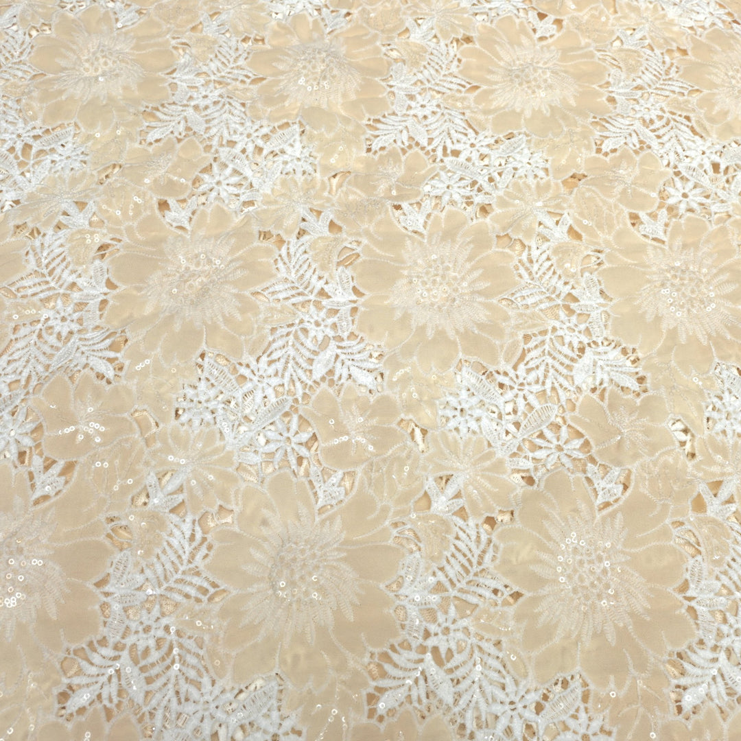 Crocia Cut Work With Watter Sequence Embroidery on Imported Crepe Fabrics