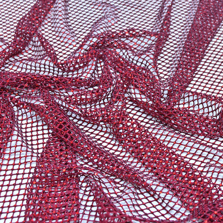 NET EMBROIDERED FABRIC WITH GRID SHIMMER- CF2305- 01