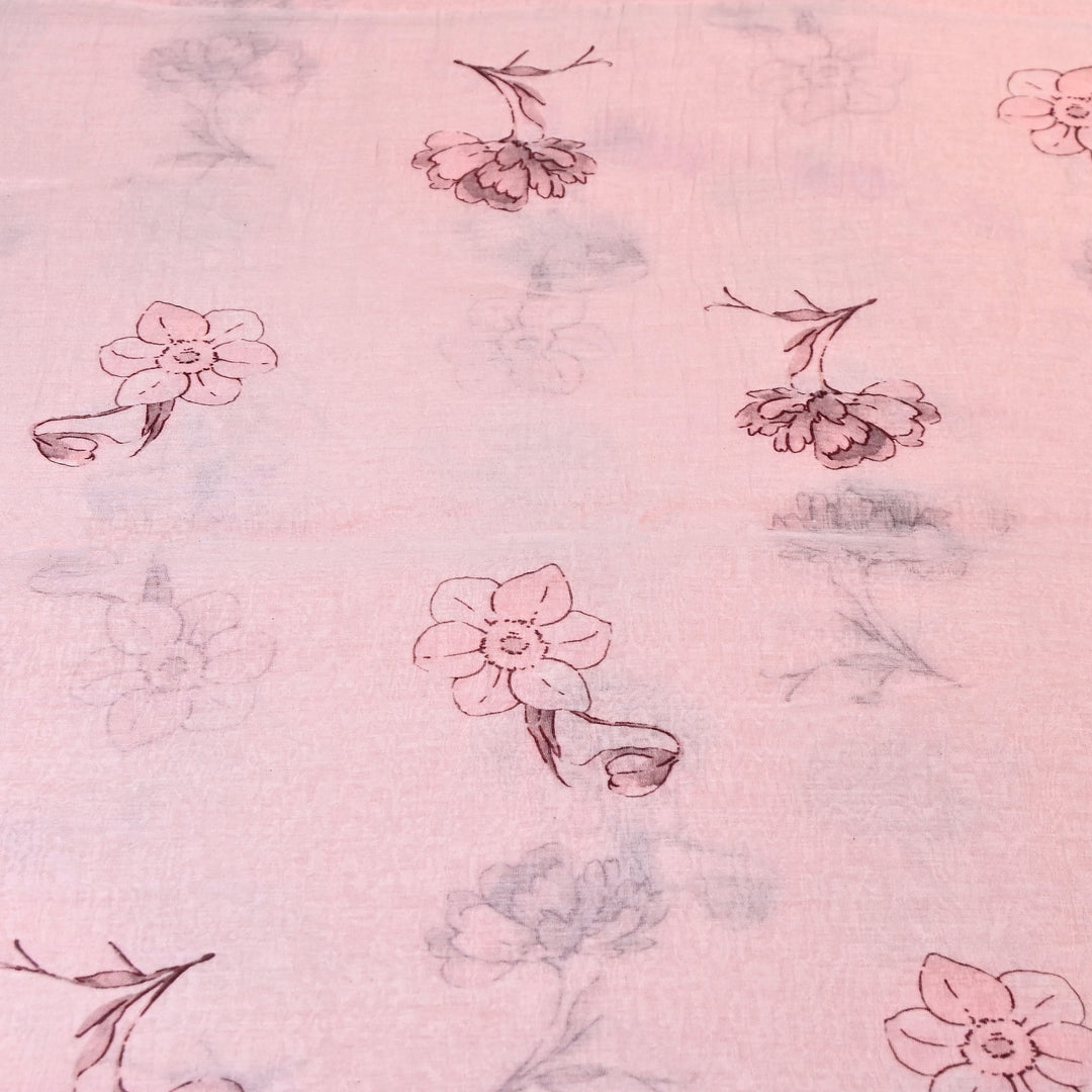 Mul Chanderi Digital Print Fabric - Soft Lightweight Designer Fabric GT0185-1F