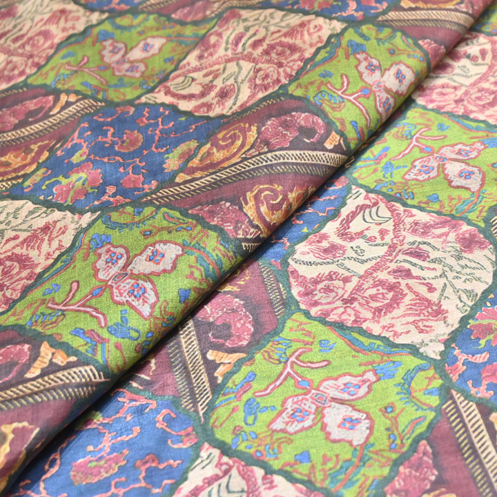 Multicolor Muslin Digital Print Fabric-KTP44-06