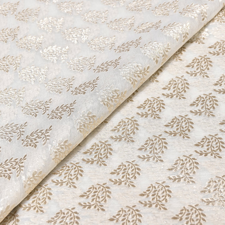Banarasi Chanderi Gold Mat Zari Fabric – Premium Designer Ethnic Wear Fabric 000313-5
