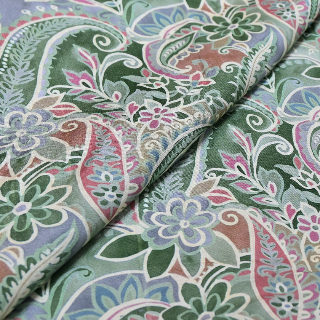 Multicolor Muslin Digital Print Fabric-000844-16