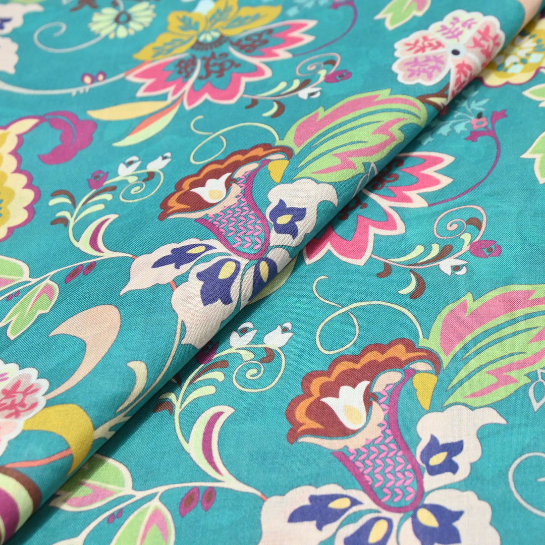 Sky Blue Italian Lawn Print Fabric