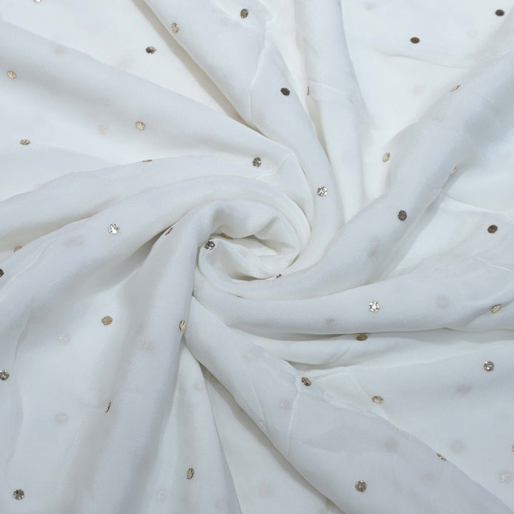 Chinon Chiffon Tikki Mukaish Hand Work Fabrics