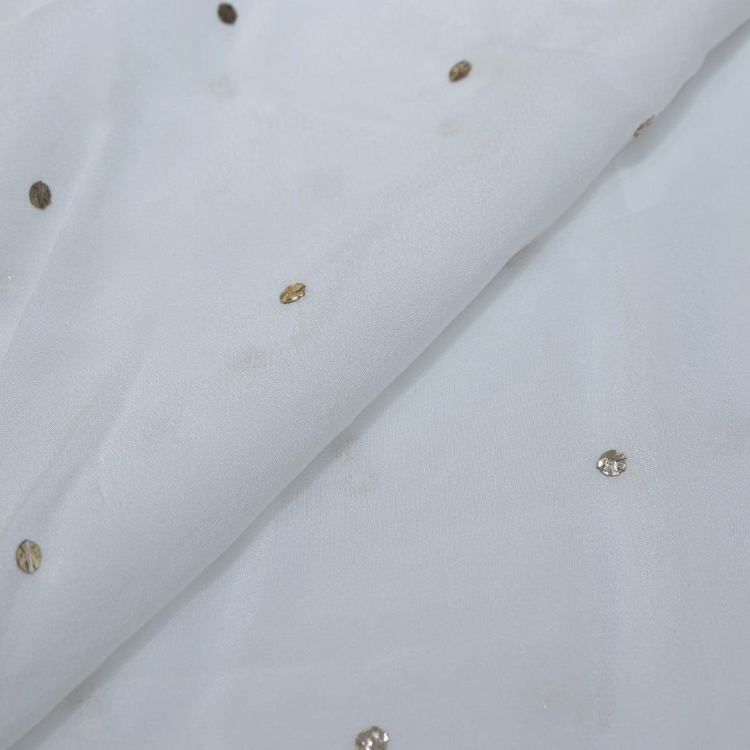 Chinon Chiffon Tikki Mukaish Hand Work Fabrics
