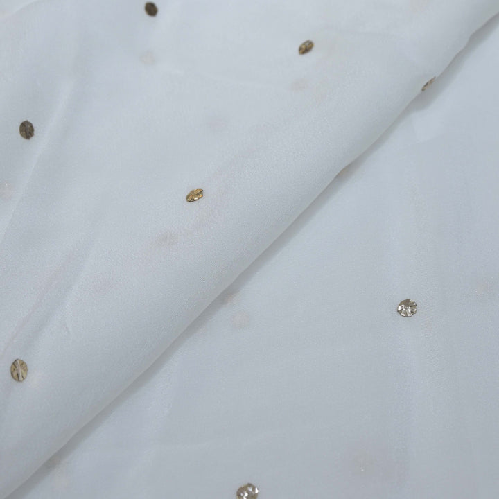 Chinon Chiffon Tikki Mukaish Hand Work Fabrics