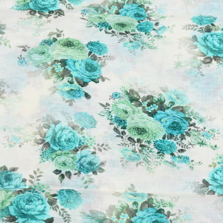 Multicolor Mul Chanderi Digital Print Fabric Lightweight Designer Printed Fabric-NS0182-7