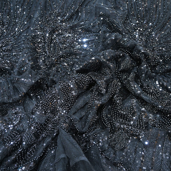 Beautiful Imported Net Cut Dana & Sequins Embroidery Fabric