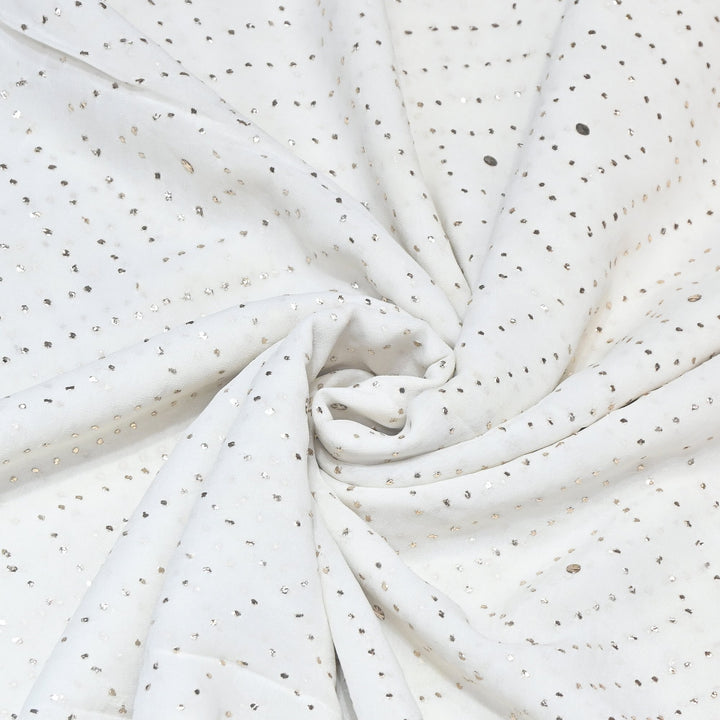 Dyeable Pure Silk Georgette Handwork Mukaish Fabric GMW634