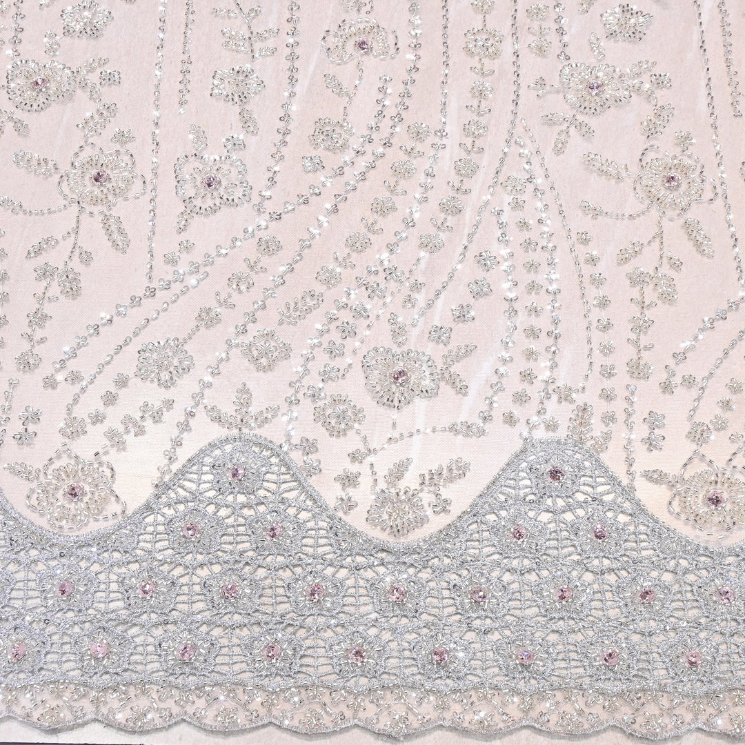 Imported Heavy Beaded & Sequin Embroidery Net Fabric- 8826348-01