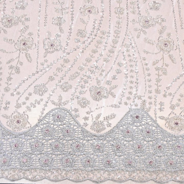 Imported Heavy Beaded & Sequin Embroidery Net Fabric- 8826348-01