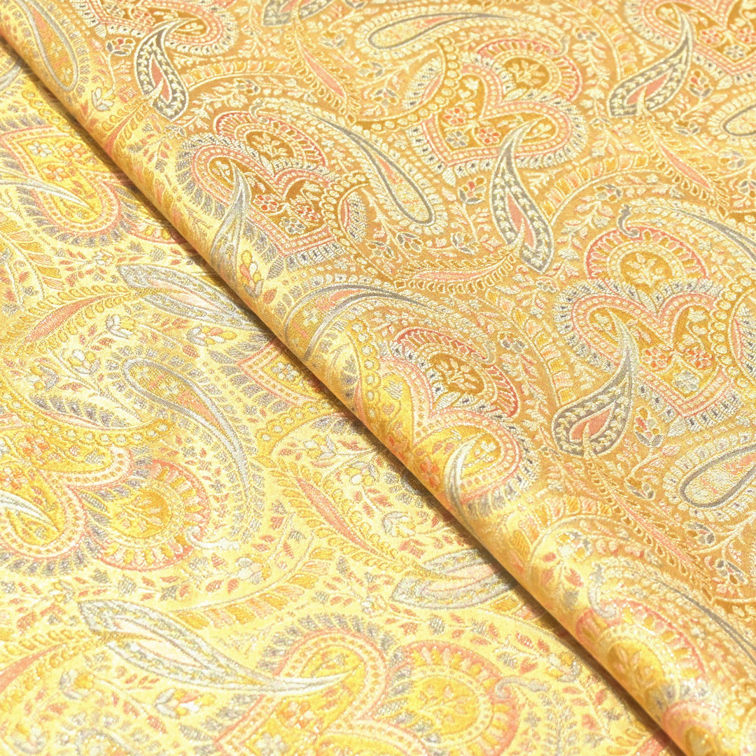 Gajji Satin Position Print Zari Jacquard Fabrics