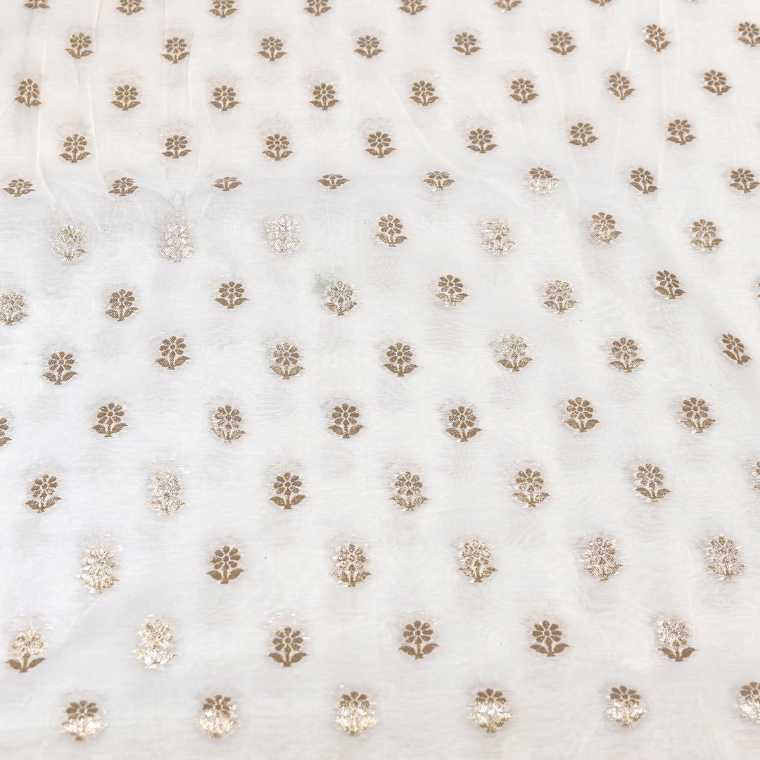 Banarasi Chanderi Gold Mat Zari Fabric – Premium Designer Ethnic Wear Fabric 000313-6