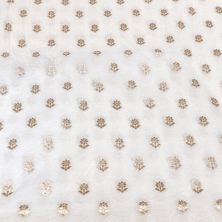 Banarasi Chanderi Gold Mat Zari Fabric – Premium Designer Ethnic Wear Fabric 000313-6