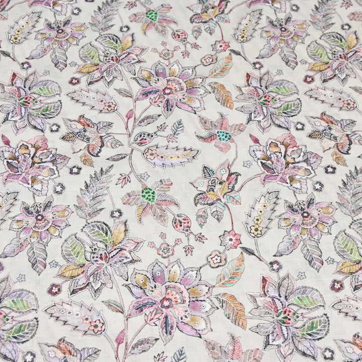 Off-White Italian Lawn Print Fabric