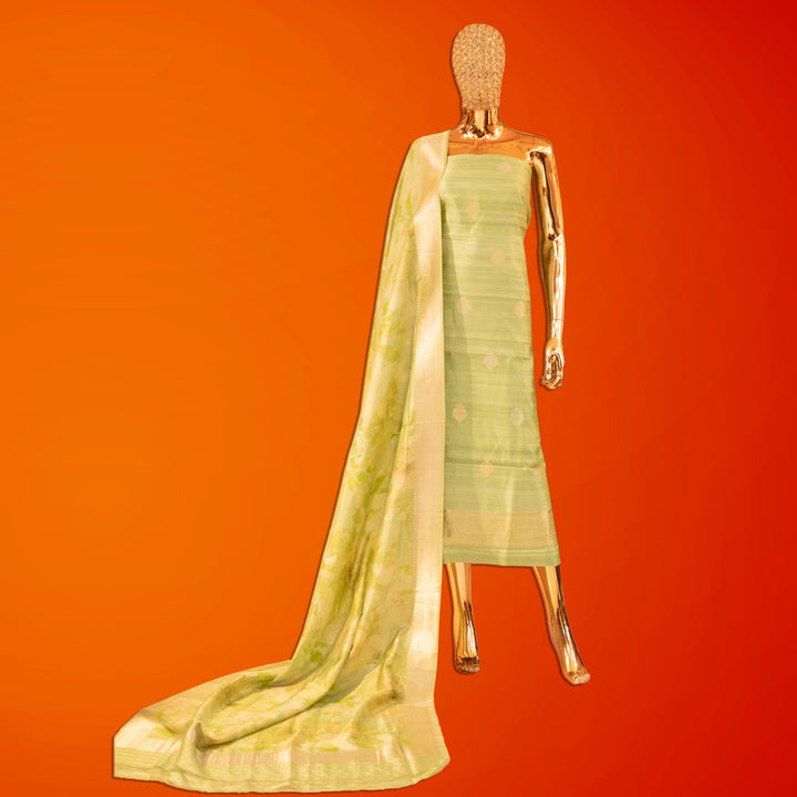 💫 Pure Raw Silk Banarasi Zari Unstitched Suit Set