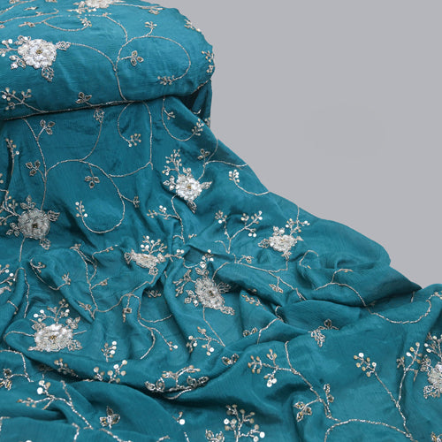 Ferozi Cut Dana Embroidery Zari Work |  525-4263F