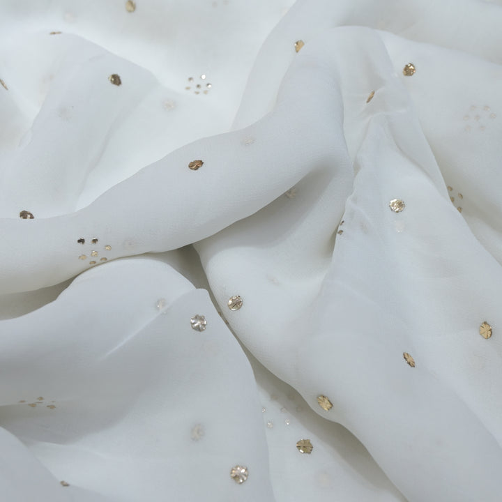 999 Georgette Mukaish Hand Work Fabrics