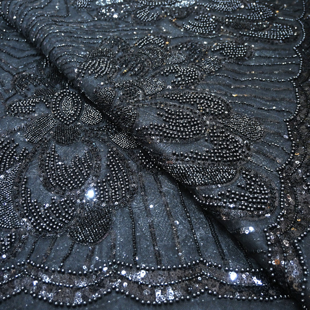 Beautiful Imported Net Cut Dana & Sequins Embroidery Fabric