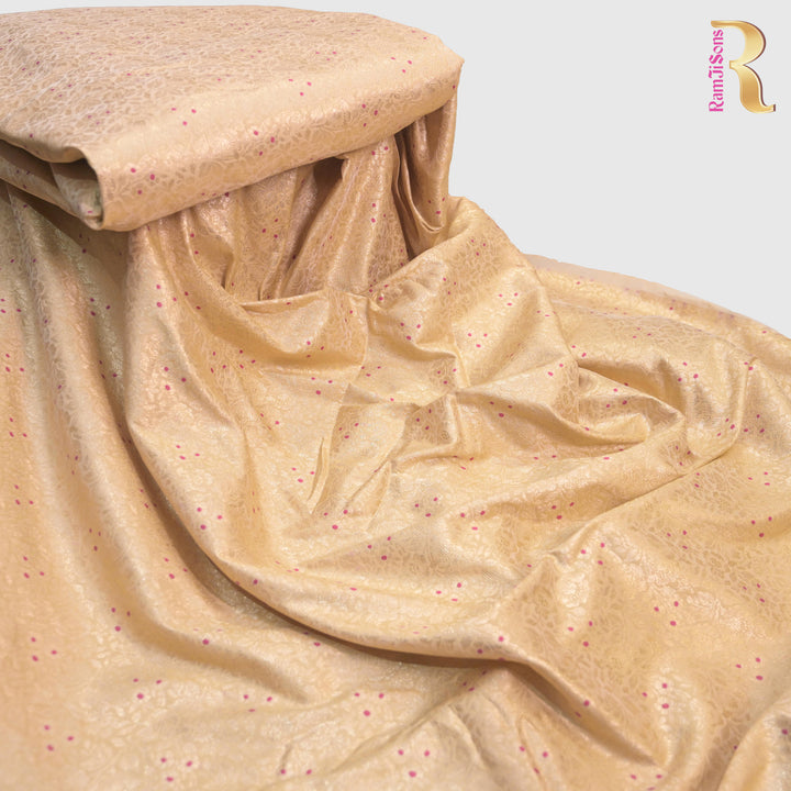 Soft Peach Silk Meena Zari Brocade | B-22-188