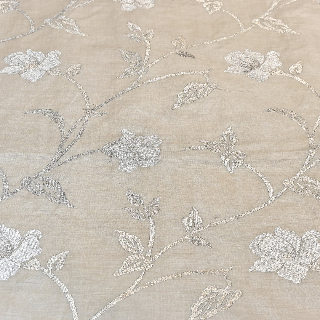 Pure Moonga Silk Zari Embroidery Fabric – Premium Designer Ethnic Fabric for Wedding & Festive Wear -MS3604-1