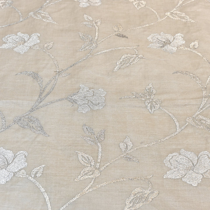 Pure Moonga Silk Zari Embroidery Fabric – Premium Designer Ethnic Fabric for Wedding & Festive Wear -MS3604-1