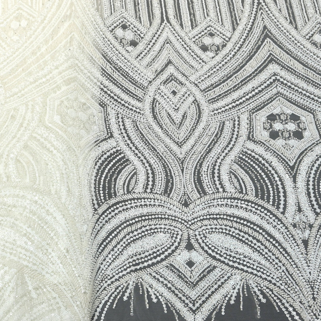 Imported Net Cutdana With Sequins Handwork Embroidery Fabrics