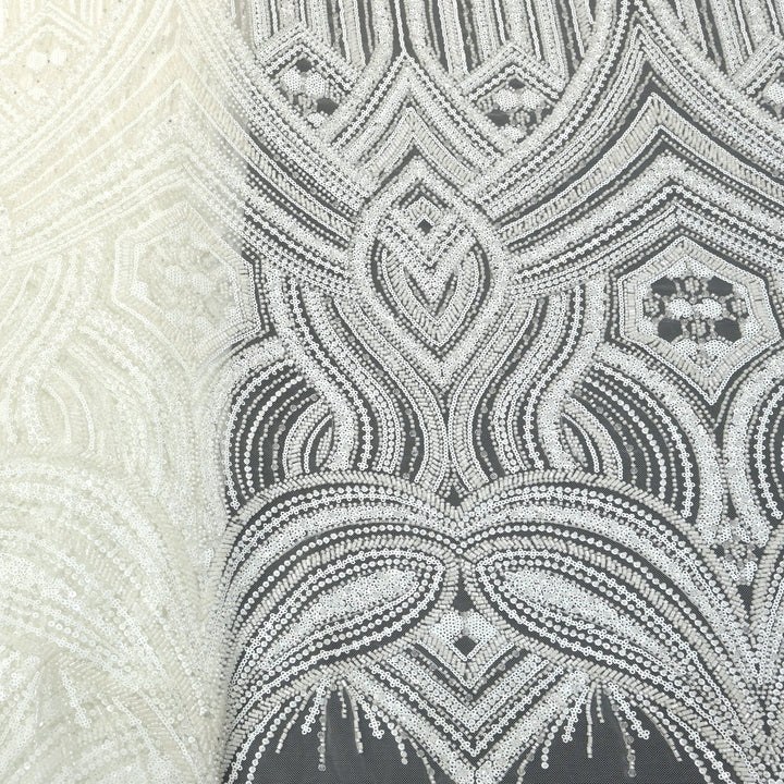 Imported Net Cutdana With Sequins Handwork Embroidery Fabrics