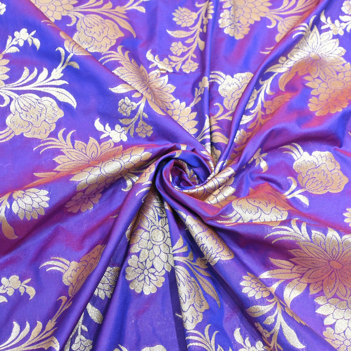 Katan Silk Zari Jaal Brocade Fabrics