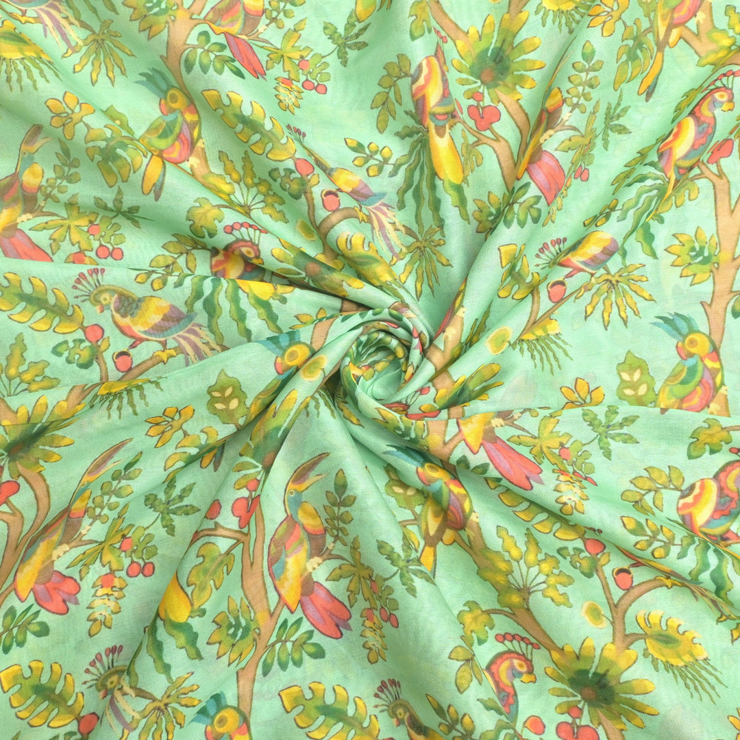 Silk Chanderi Digital Print Fabrics