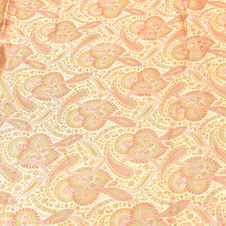 Gajji Satin Position Print Zari Jacquard Fabrics