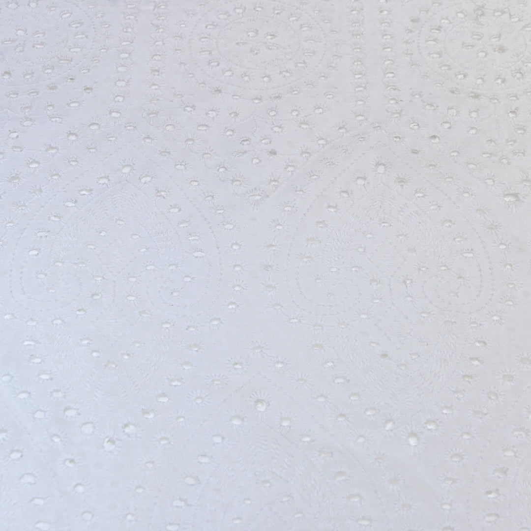 Cotton Chikan Cutwork Fabric- Lightweight Designer Embroidery Fabric- 0AT490-1