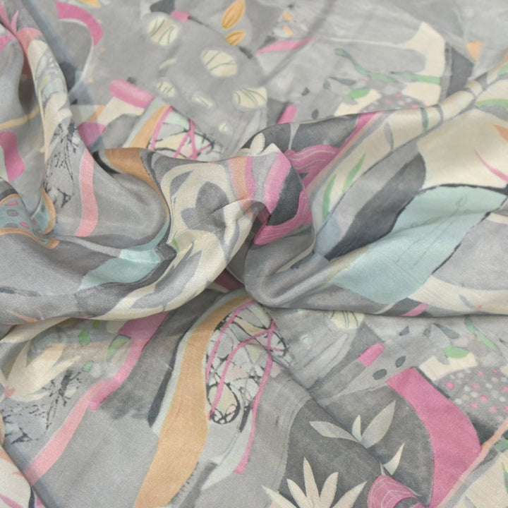 Floral Bamberg Satin Digital Print Fabrics