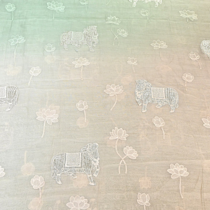 4D Shaded Mul Chanderi Embroidery Fabric-Designer Fabrics GP4049-5