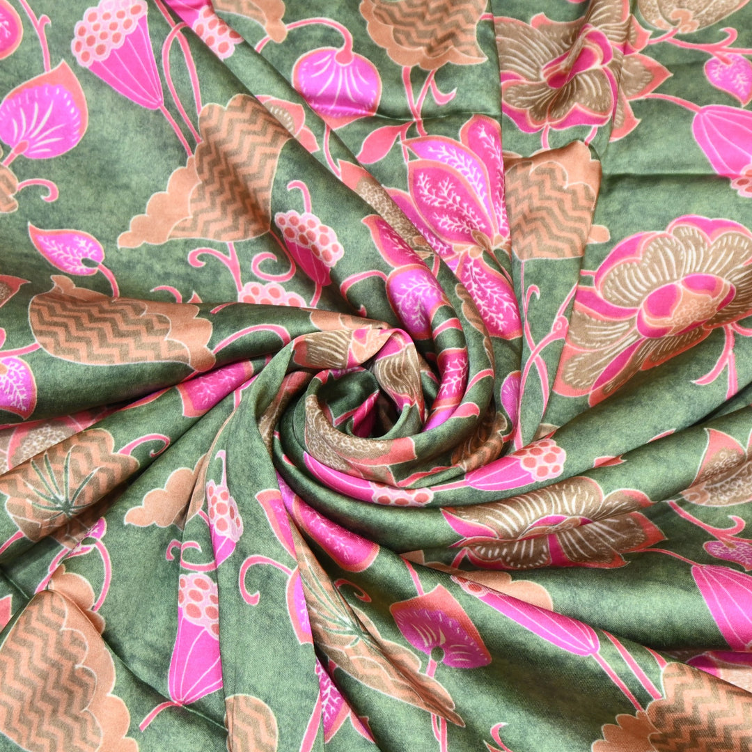 Bemberg Satin Digital Print Fabric– Soft Luxury Designer Satin Fabric 001333-31