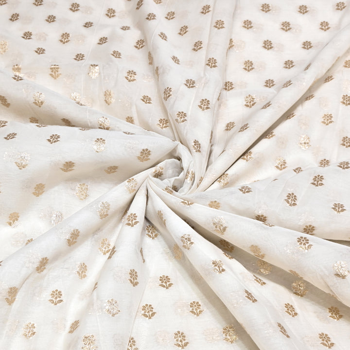 Banarasi Chanderi Gold Mat Zari Fabric – Premium Designer Ethnic Wear Fabric 000313-6