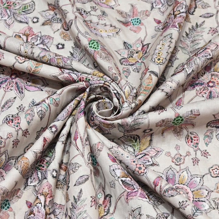 Off-White Italian Lawn Print Fabric