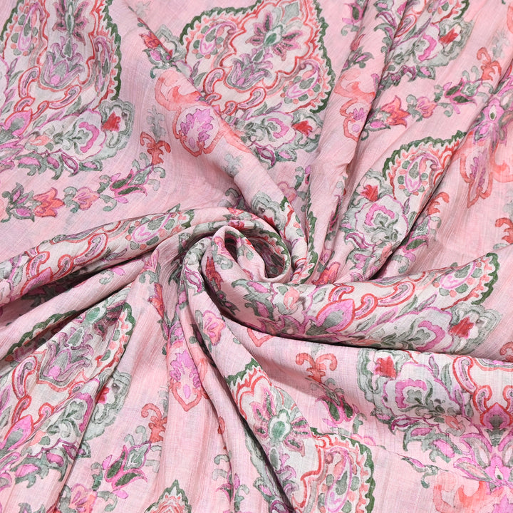 Multi Color Crush Muslin Digital Print Fabric – Soft Designer Muslin Print Fabric- COO145-7