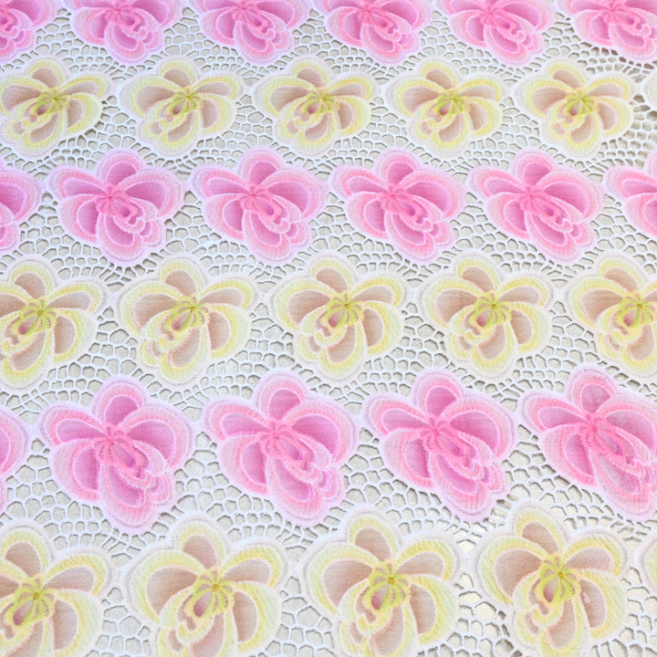 Imported Premium Crepe Cutwork Embroidery Fabric – Floral Designer Soft Crepe Material-TD0C84-3A