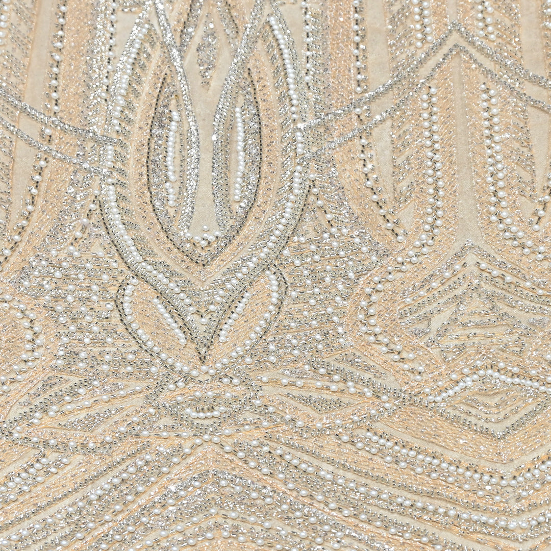 IMPORTED PEARL & BEADED FABRIC- 28RJ00- 02